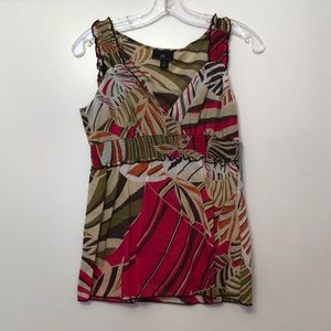 NWT IZ BYER CA Tropical Print Top Size Medium